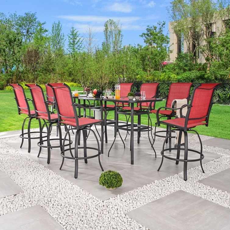 Percy Square 8 - Person Bar Height Bistro Dining Set