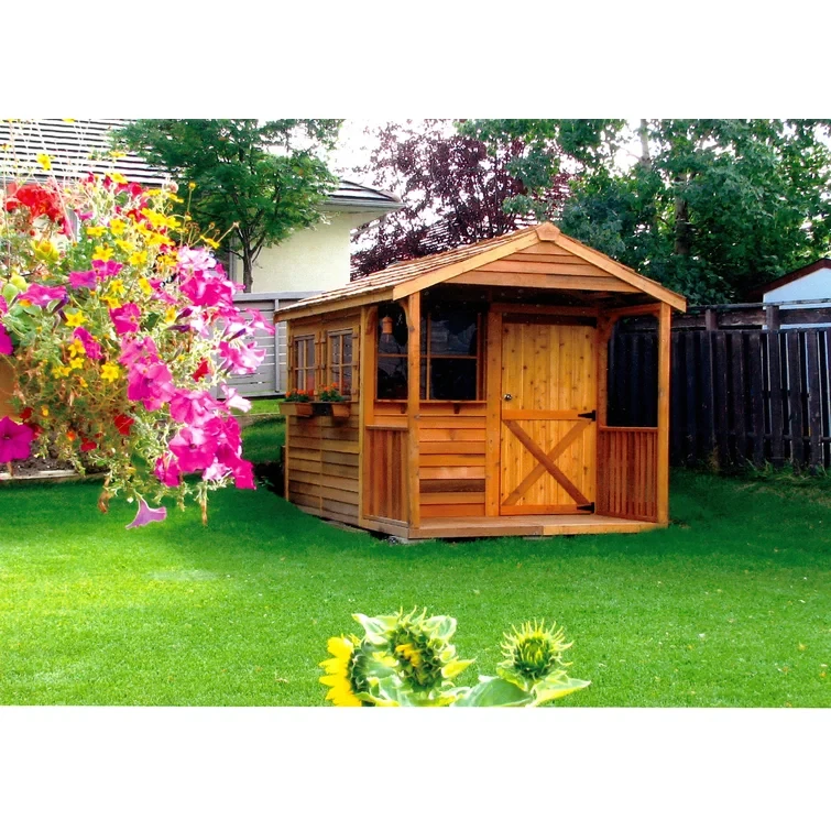 112" H x 120" W x 240" D Clubhouse Western Red Cedar Wood Storage Shed