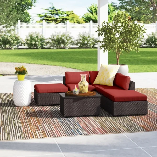 Anishia 4 - Person Outdoor Seating Group with Cushions