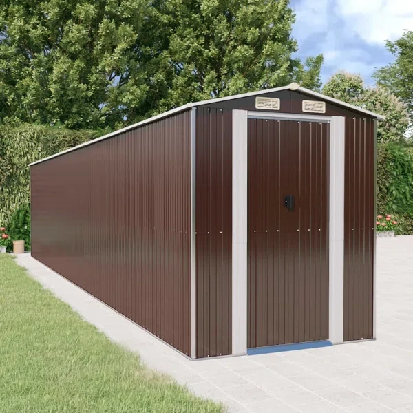 6ft. 4 in. W x 30ft. 9 in. D Galvanized Steel Storage Shed