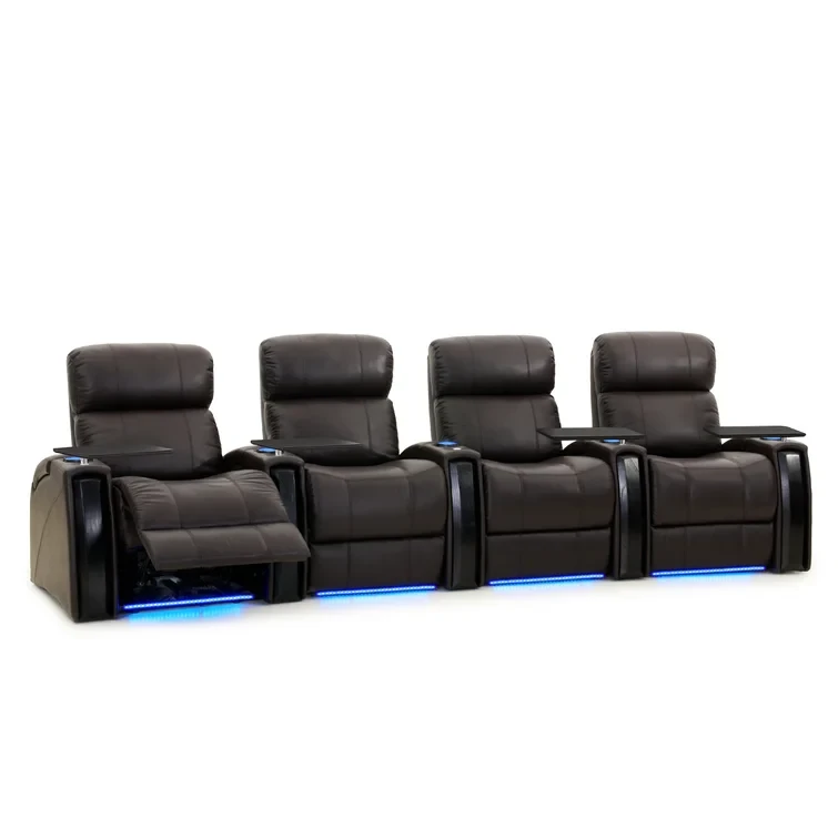 Nitro Leather Home Theater Seating with Cup Holder