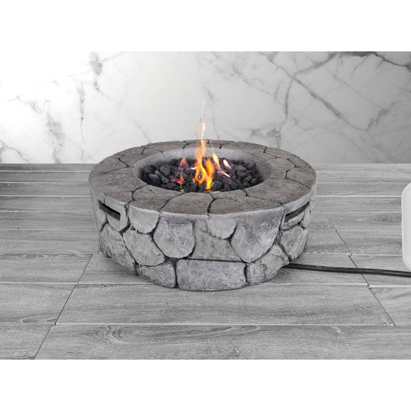 Halia 9" H x 28" W Concrete Propane Outdoor Fire Pit