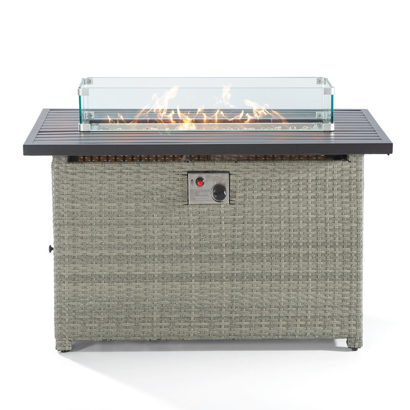 Setebos 31'' H x 43'' W Stainless Steel Propane Outdoor Fire Pit Table