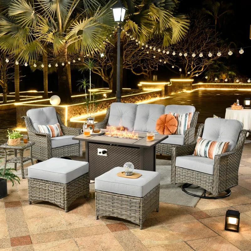 Emanuell 5 - Person Outdoor Seating Group with Cushions