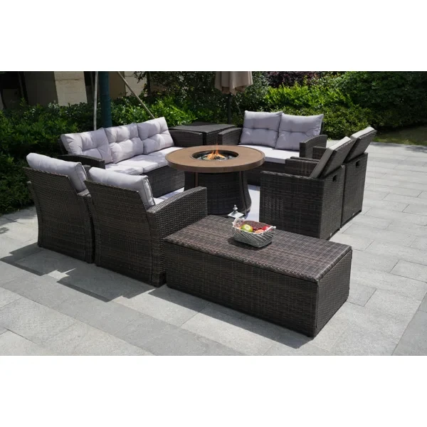 Areefa 9 - Person Outdoor Seating Group with Cushions