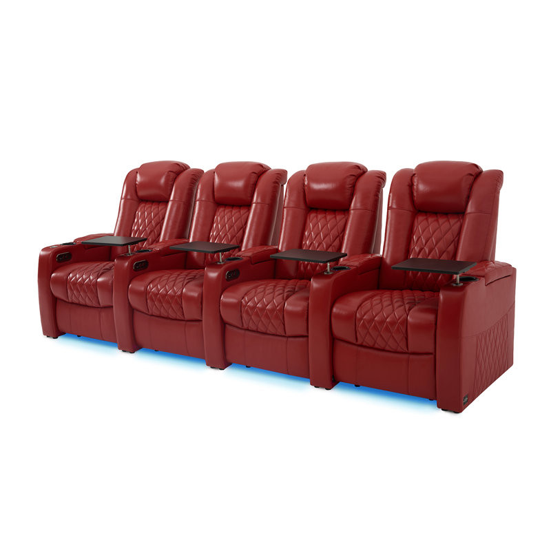 Leather Home Theater Seating Dual Power Movie Theater Chairs Theater Recliner Sofa