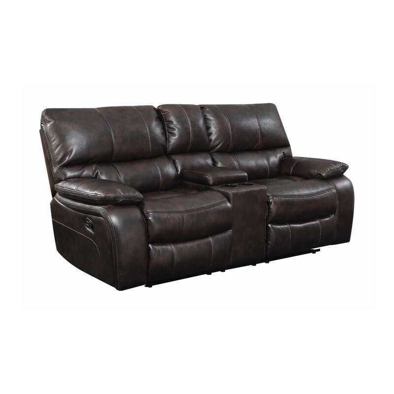 Leticia Faux Leather Power Reclining Home Theater Seating with Cup Holder