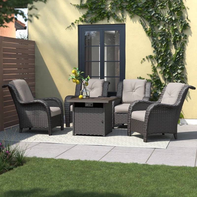 Aowyn 4 - Person Outdoor Seating Group with Cushions