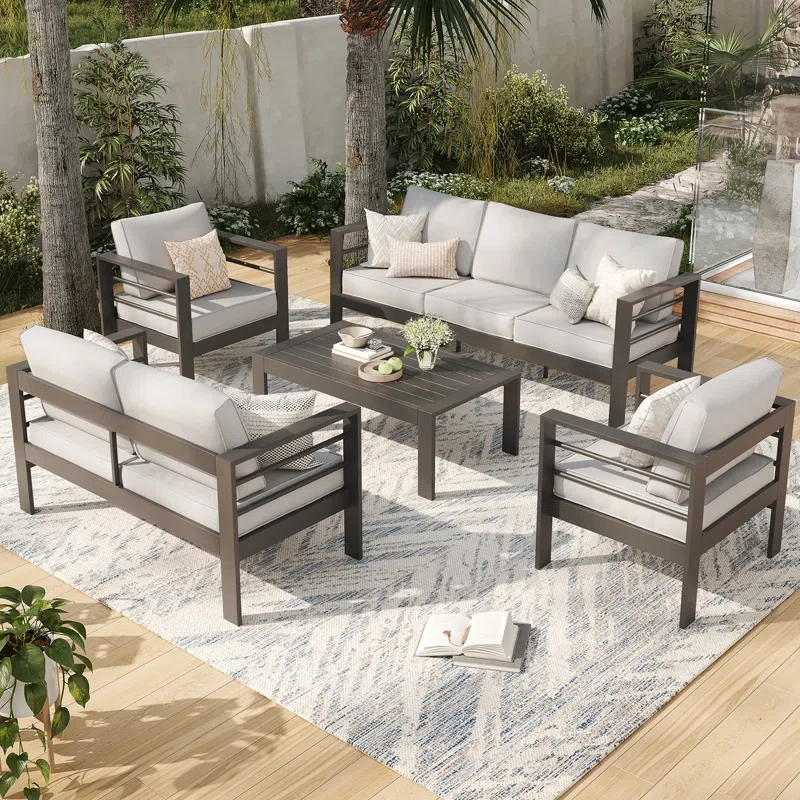 Gloretta 7 - Person Outdoor Seating Group with Cushions