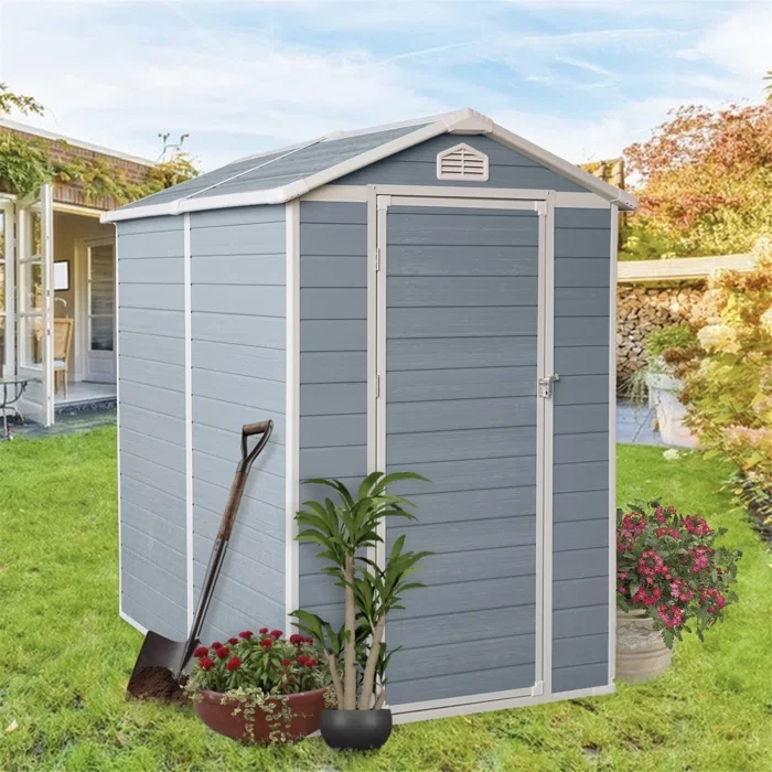 72.05" D x 77.95" H Polypropylene Plastic Vertical Storage Shed