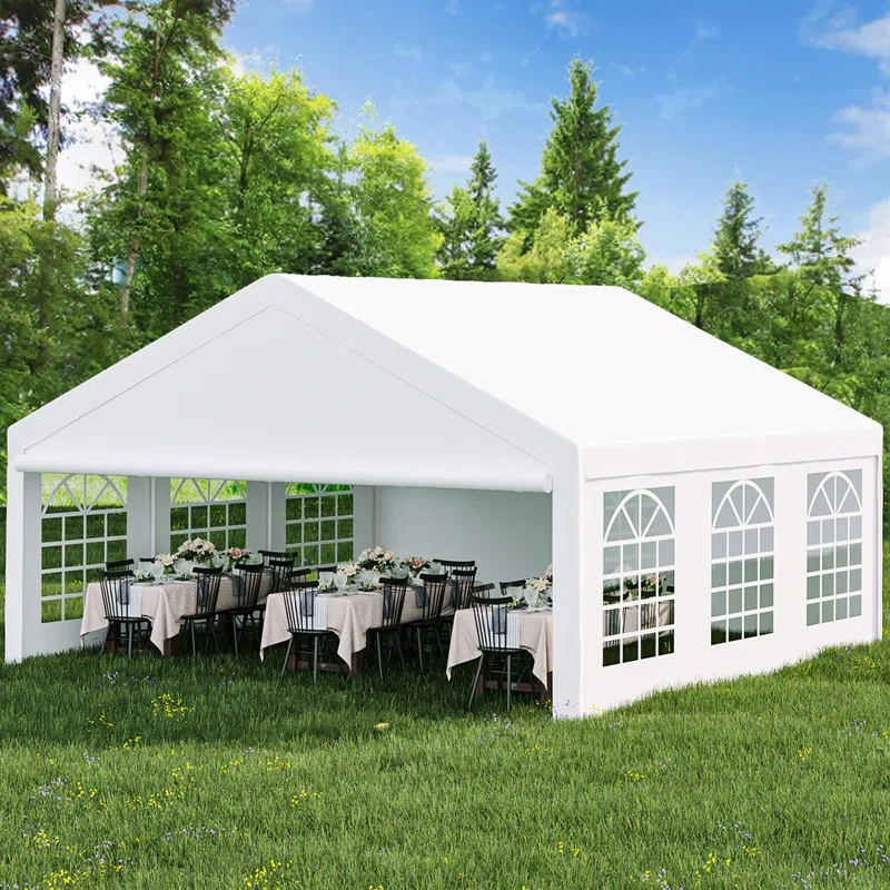 157.2" H x 235.2" W x 129.6" D High - Density Polyethylene (HDPE) Party Tent