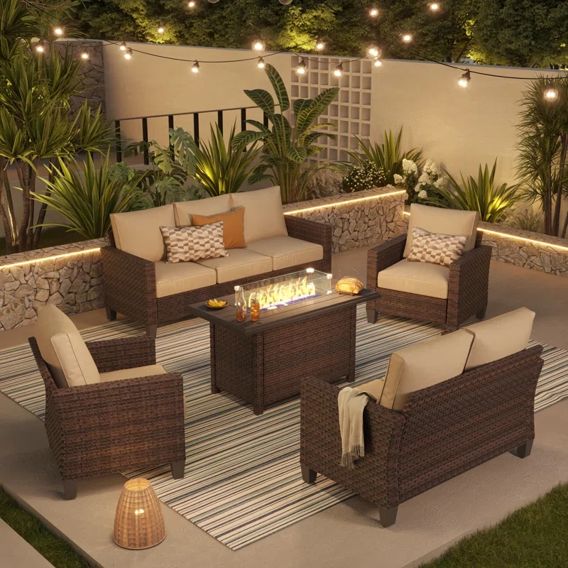 7 - Person Outdoor Seating Group With Cushions