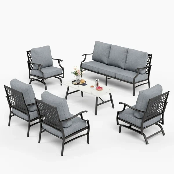 Asfand 9 - Person Outdoor Seating Group with Cushions