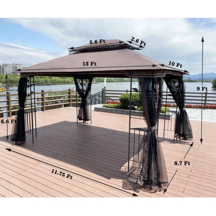 Krya 13 Ft. W x 10 Ft. D Patio Gazebo