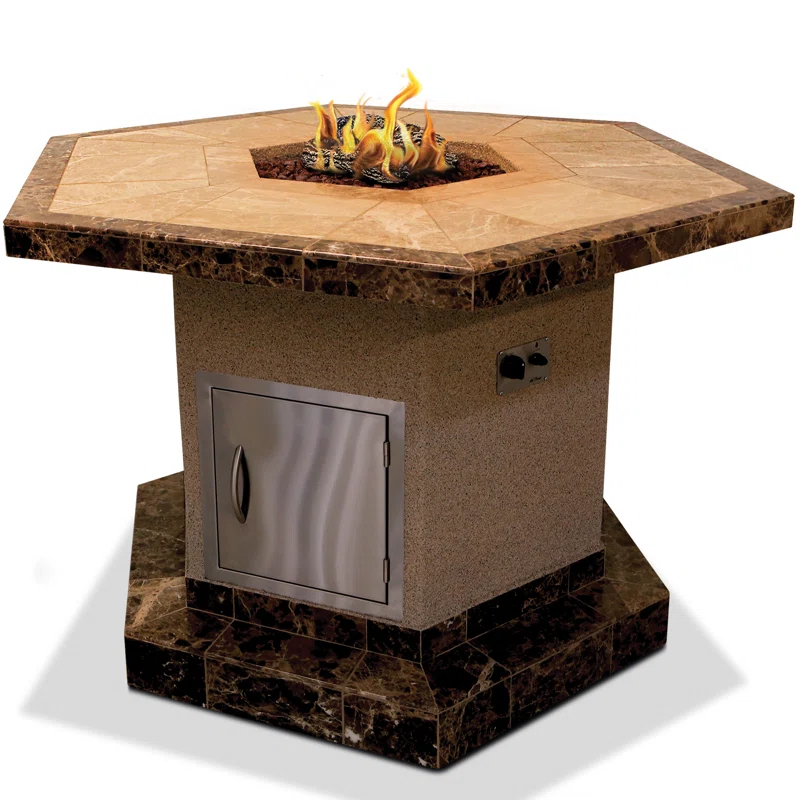 45" H Concrete Propane Outdoor Fireplace