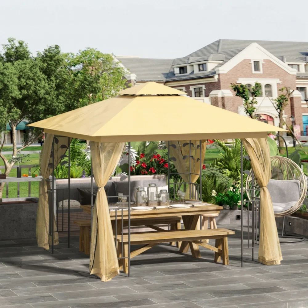 10 Ft. W x 10 Ft. D Polyester Vault Gazebo