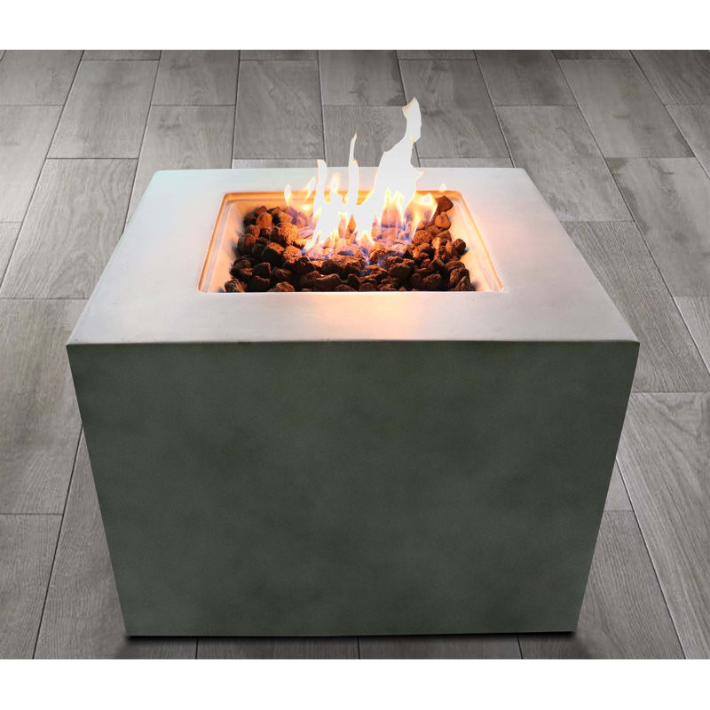 Hasrat 24" H x 30" W Concrete Outdoor Fire Pit Table