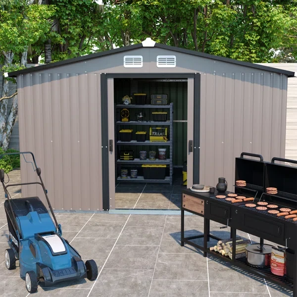 79.5" H x 153" W x 147" D Metal Storage Shed