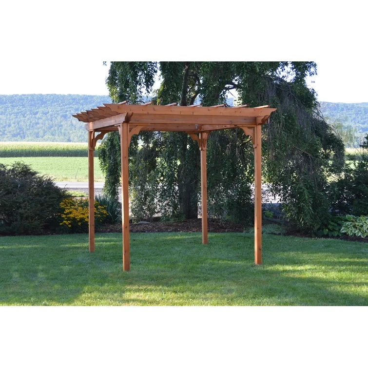 Western Red Cedar 8 Ft. W x 8 Ft. D Solid Wood Pergola