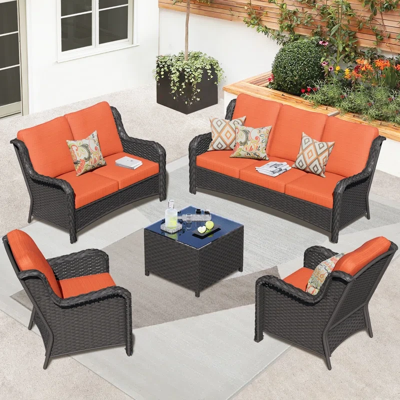 Tommy 7 - Person Outdoor Seating Group With Cushions