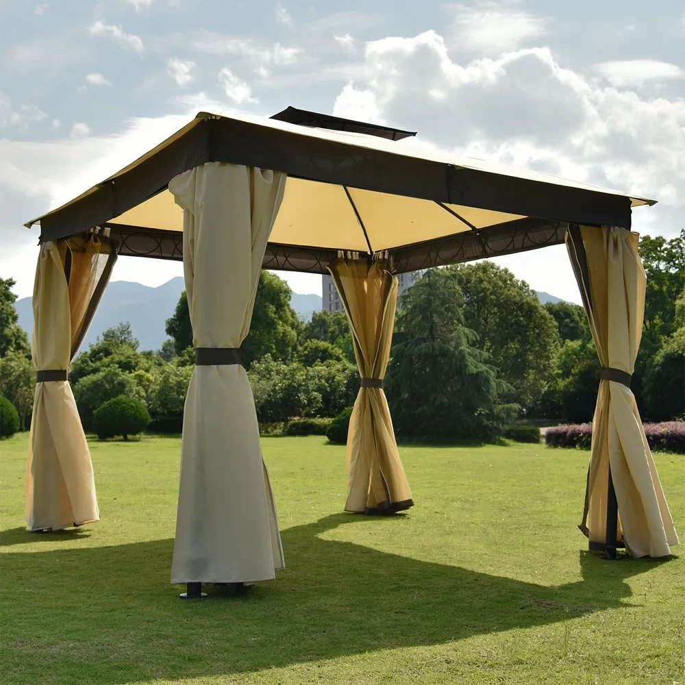 10 Ft. W x 10 Ft. D Iron Patio Gazebo