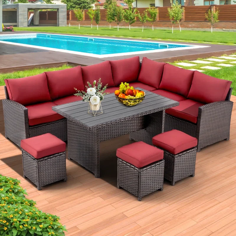 9 - Person Outdoor Seating Group with Cushions