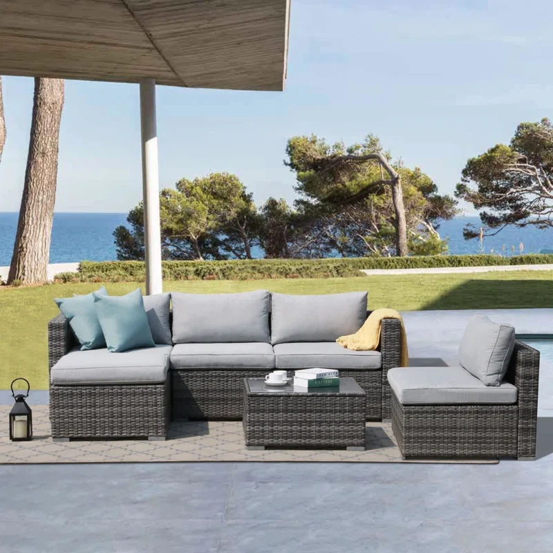 Eudy 5 - Person Outdoor Seating Group with Cushions