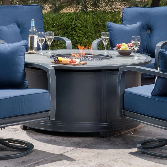 Arbury 24" H x 48" W Aluminum Propane Outdoor Fire Pit Table