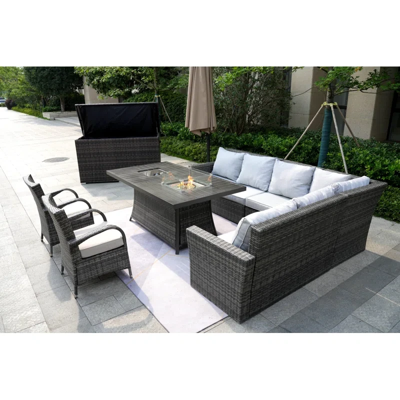 Aliaksey 8 - Person Outdoor Seating Group with Cushions