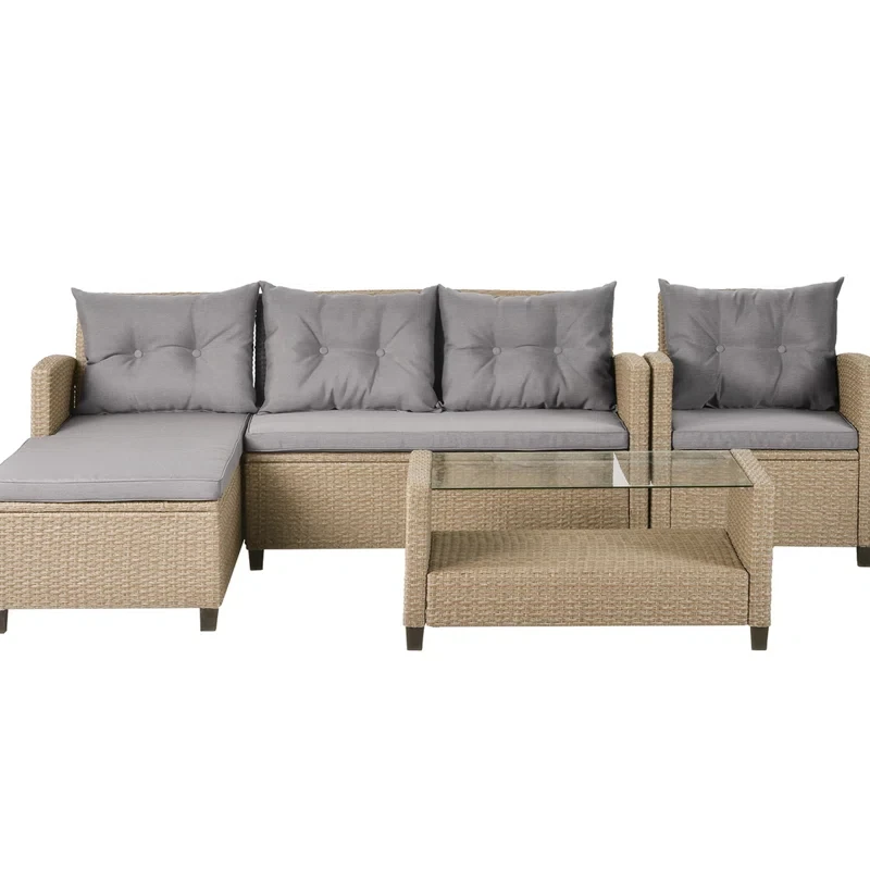 Macartney 4 Piece Sectional Seating Group with Cushions