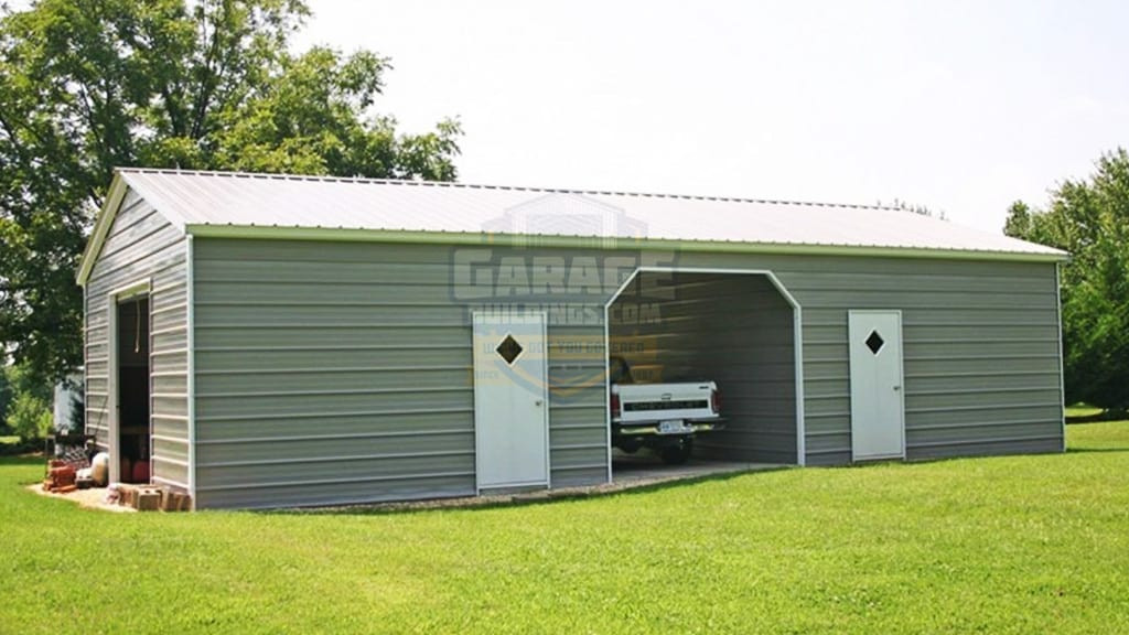 Metal Garages 24'x41' Garage with Carport