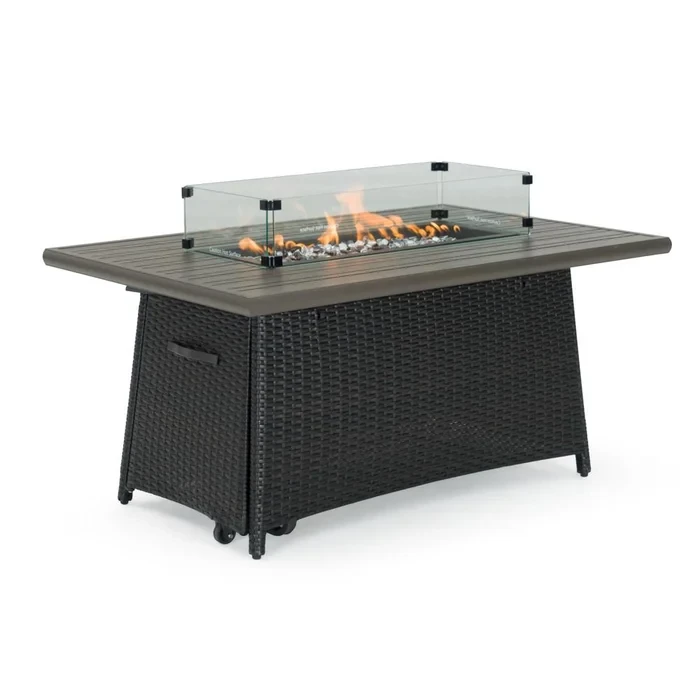 Ehrenfried 32" H x 50" W Polyresin Propane Outdoor Fire Pit Table