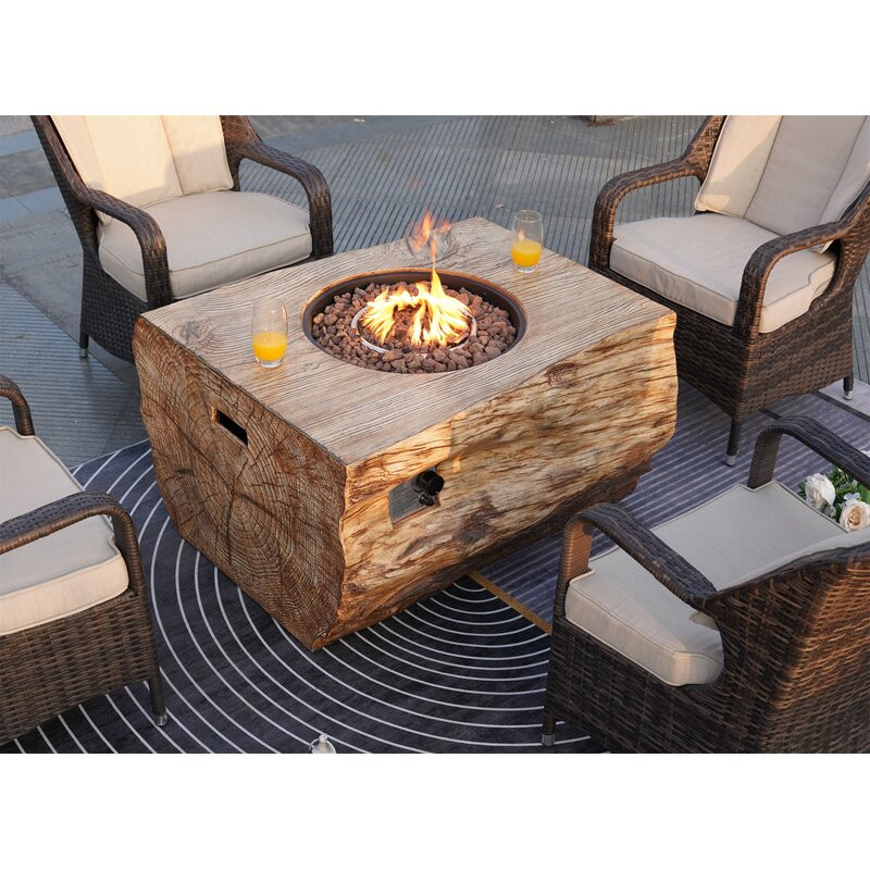 Jose Concrete Gas Fire Pit Table