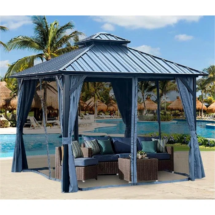 12 Ft. W x 9 Ft. D Metal Patio Gazebo