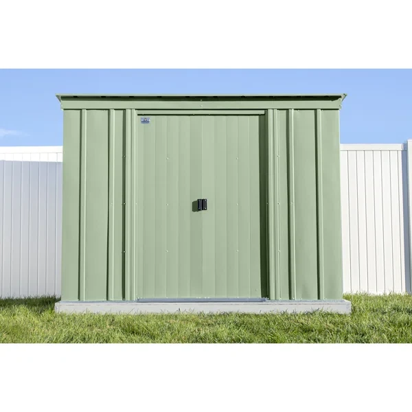 8 ft. W x 4 ft. D Galvanized Steel Vertical Storage Shed