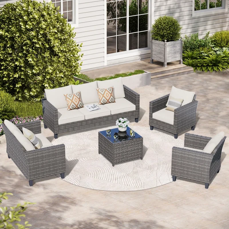 Viani 7 - Person Outdoor Seating Group with Cushions