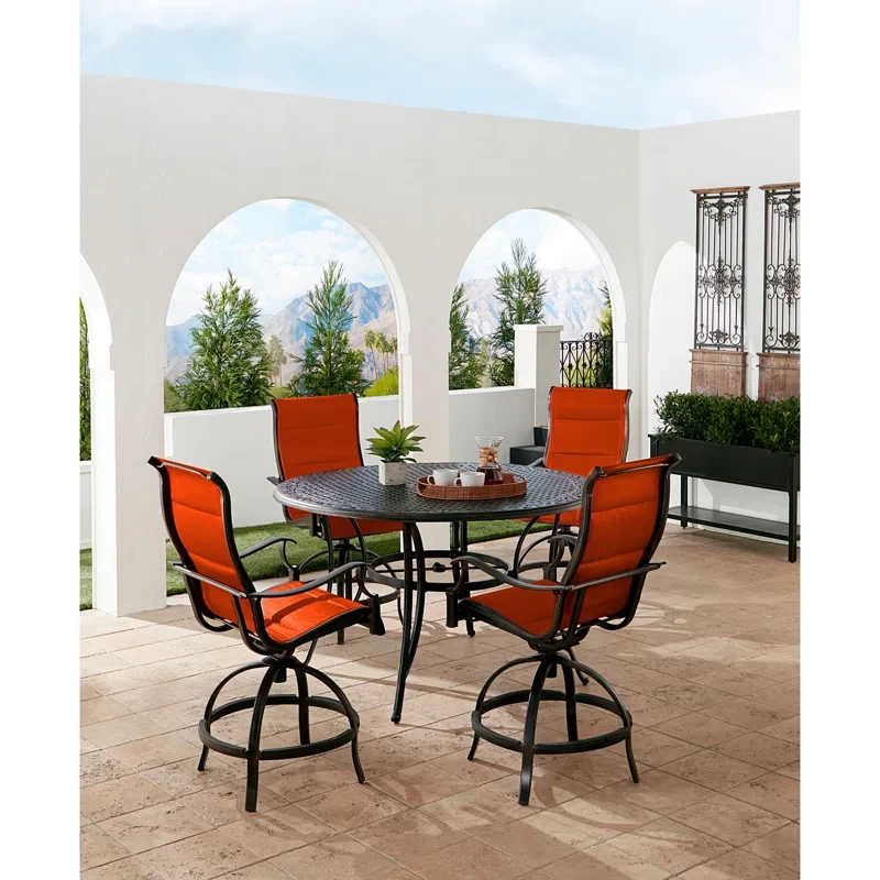 Mikenzie 4 - Person Round Outdoor Dining Set with Cushions