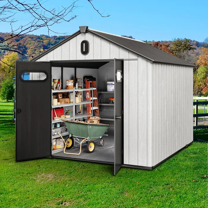 95" H x 91" W x 114" D Plastic Storage Shed