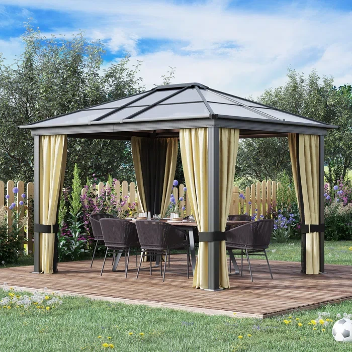 Siwani 12 Ft. W x 10 Ft. D Metal Patio Gazebo