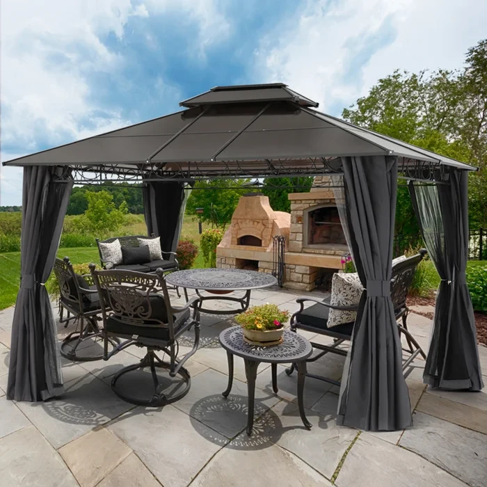 10 Ft. W x 10 Ft. D Metal Patio Gazebo