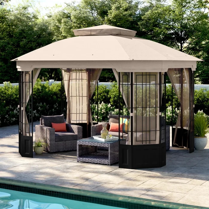 Sunjoy 11 ft. x 13 ft. Octagon Gazebo with Canopy