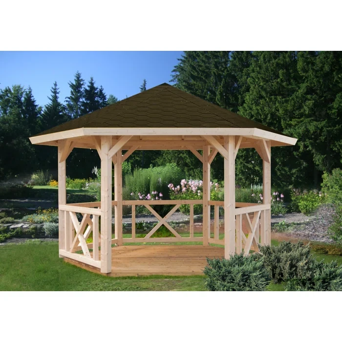 11 Ft. W x 11 Ft. D Solid Wood Patio Gazebo