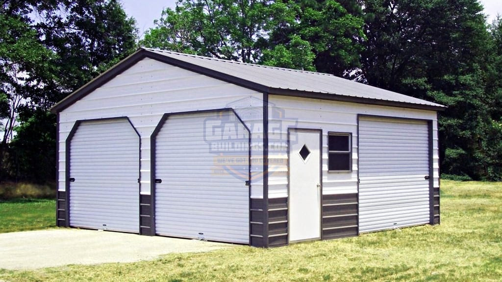 Metal Garages  22'x21' Vertical Roof Garage