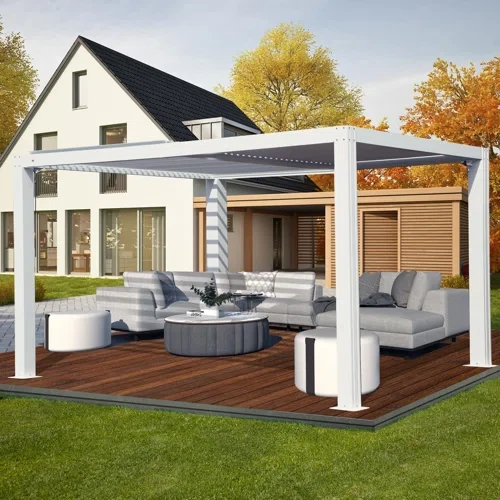 16 ft. W x 12 ft. D Aluminum Pergola White Gazebo