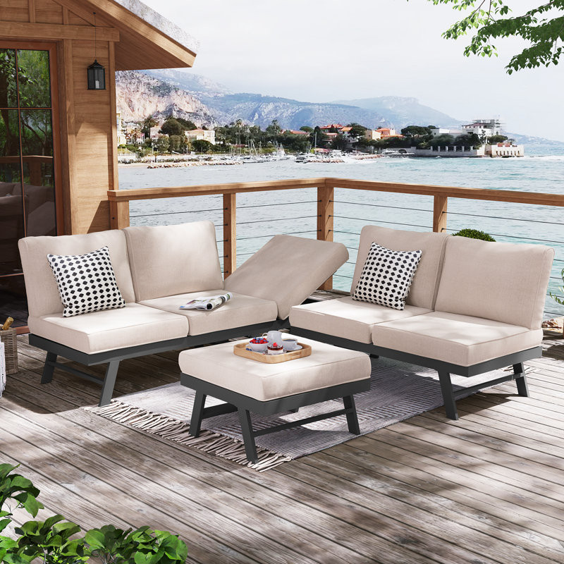 153.6'' Outdoor Patio Sectional Sofa