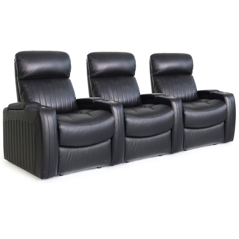 Catignani Upholstered Home Theater Seating with Cup Holder