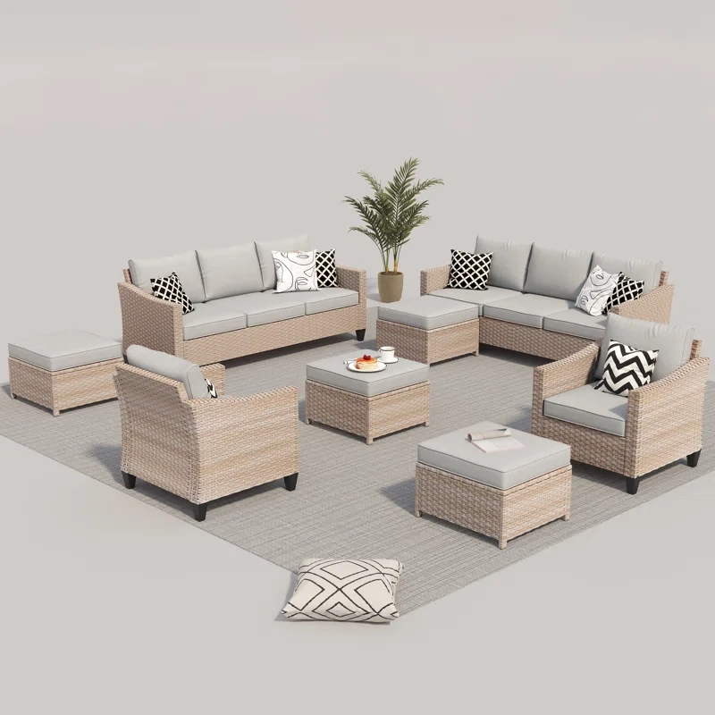 Ashonte 12 - Person Outdoor Seating Group with Cushions