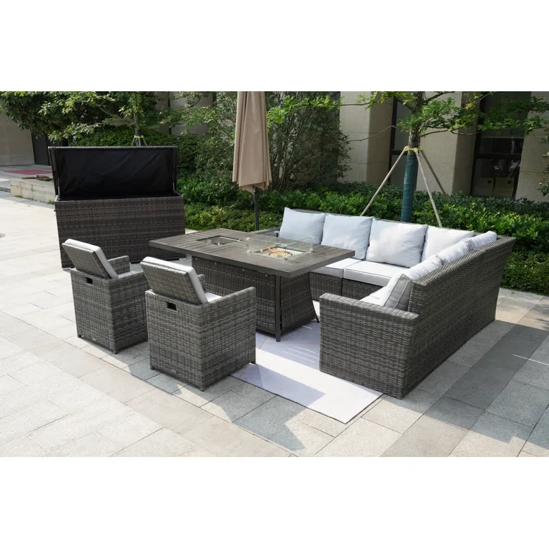 Aliaksey 8 - Person Outdoor Seating Group with Cushions