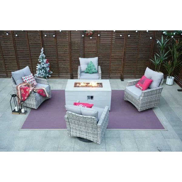 Amun Wicker 4 - Person Outdoor Seating Group with Cushions