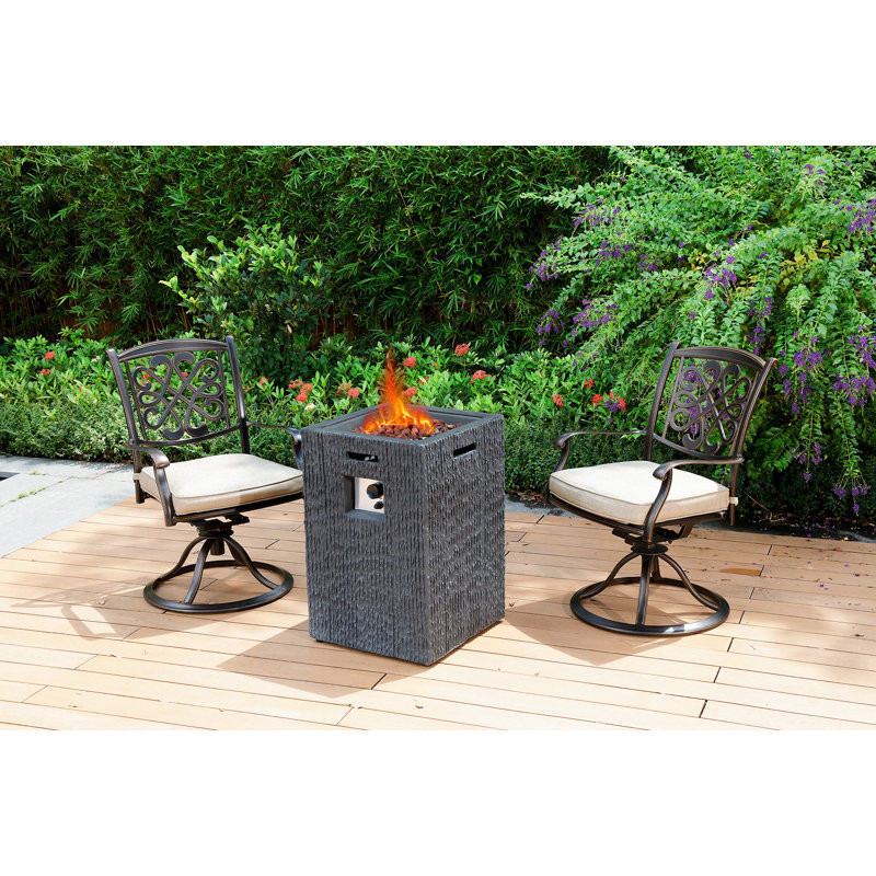 Kentra 29.13'' H x 19.69'' W Aluminum Propane Outdoor Fire Pit Table